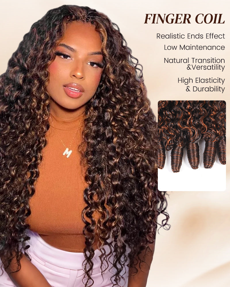 Arabella 12A Jerry Curly with Burmese Curly 3 Bundles Human Hair Weft Dark Brown Highlights Unprocessed Virgin Hair Weave