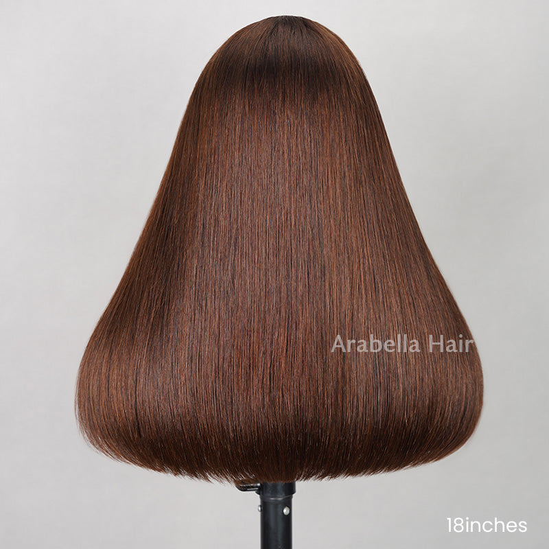 【BOGO】Limited Design Dark Brown Colored Straight Glueless 6x5 Pre-Cut Lace Human Hair Wigs