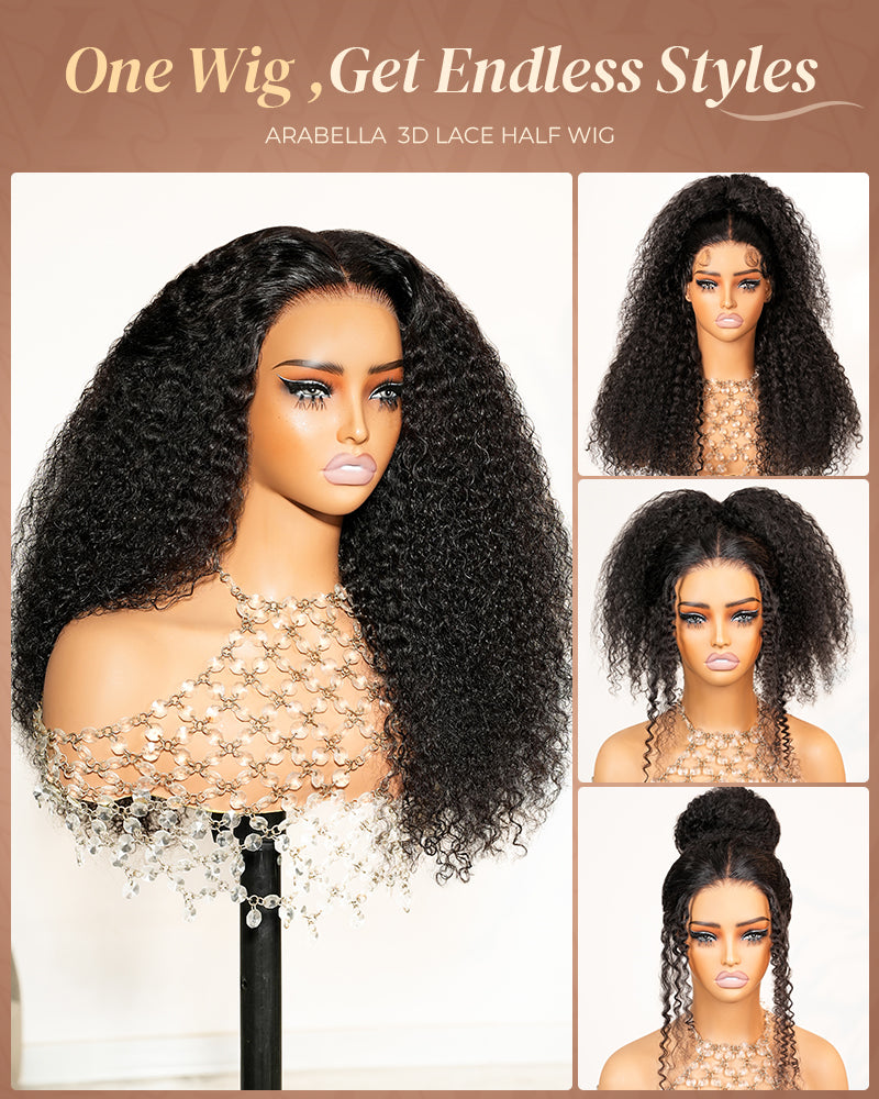 Arabella 3D Lace Half Wig Jerry Curly Wig