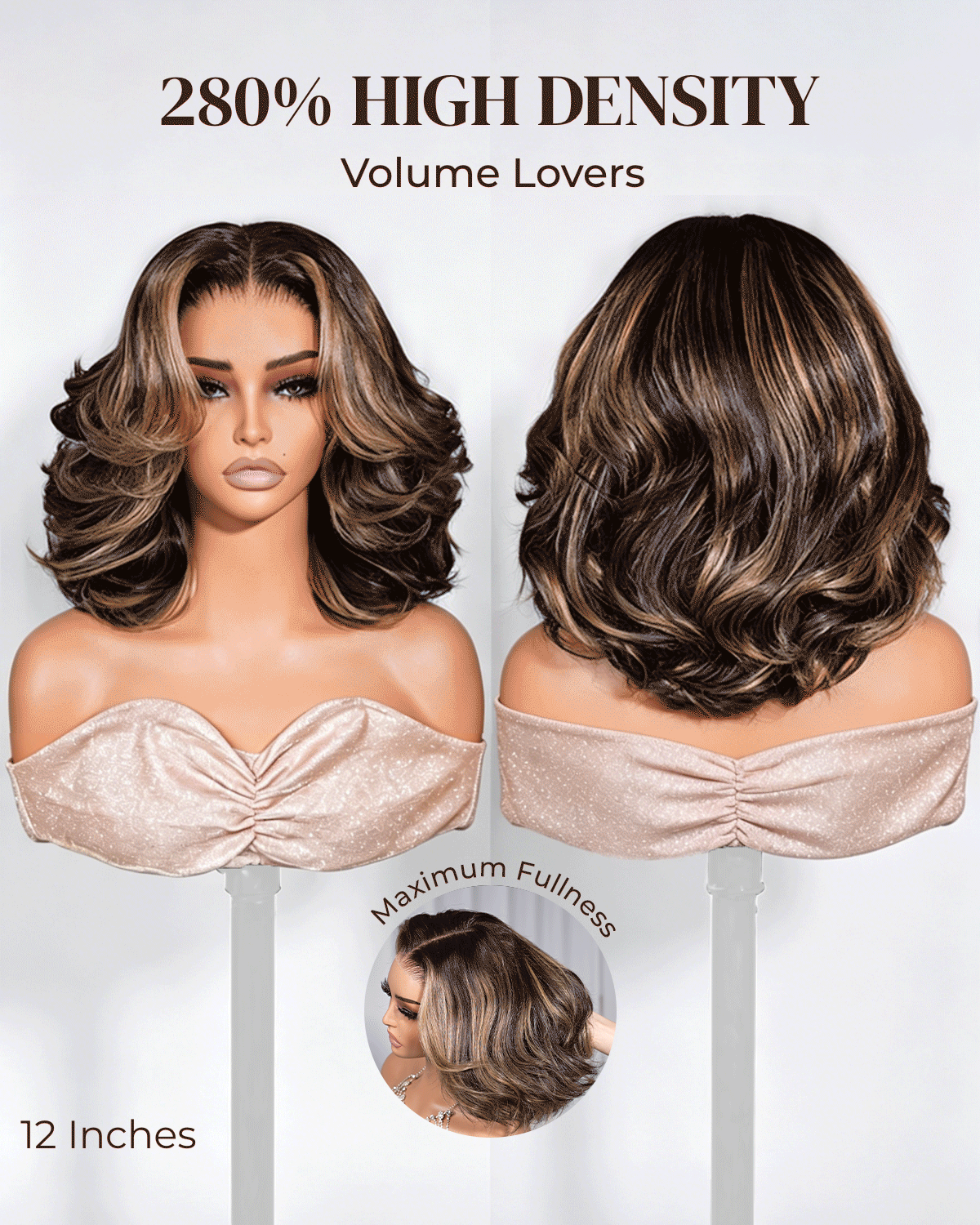Arabella 13x6 Three-Go™ 280% High Density Glueless Old Money Bob Loose Body Wave Bob Wig Pre-cut Lace Ombre Platinum Blonde Balayage Highlights