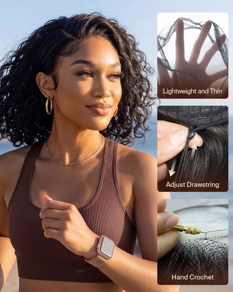 Arabella 13x5 Lace Glueless Bohemian Curl Bob Wig With Pre-Cut Lace Invisible Knots Natural Black Virgin Hair Wig