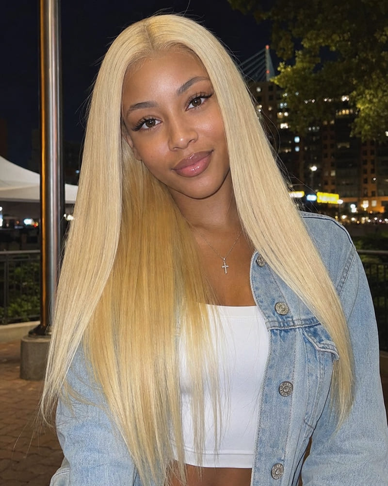 Arabella 13x6 Three-Go™ 613 Blonde Glueless Wig Silky Straight With Drawstring 100% Human Hair Wig