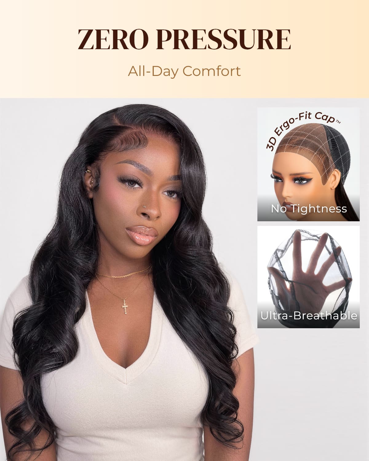 Arabella Zero‑Pressure Wig Cap | Ultra‑Breathable, Lightweight All‑Day Comfort