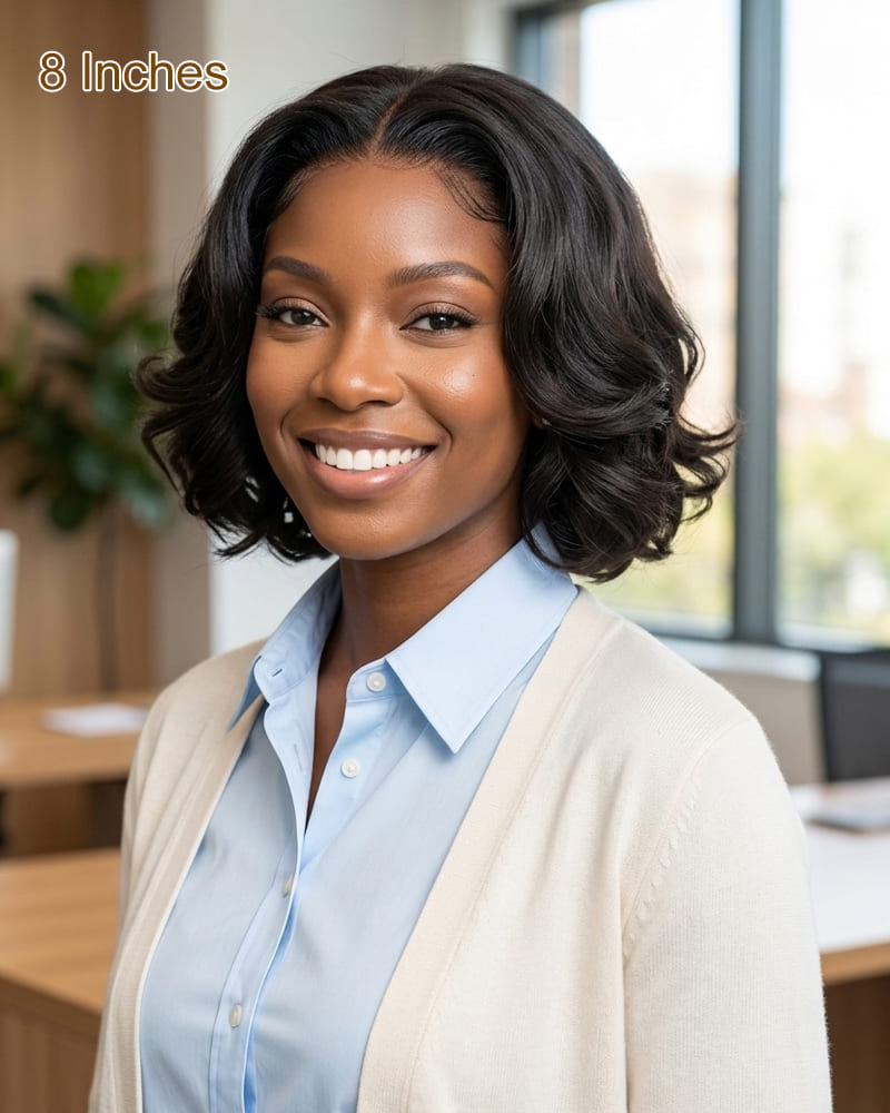 Arabella T-Part Lace Body Wave Bob Wig Natural Black Clip Easy Wear & Go