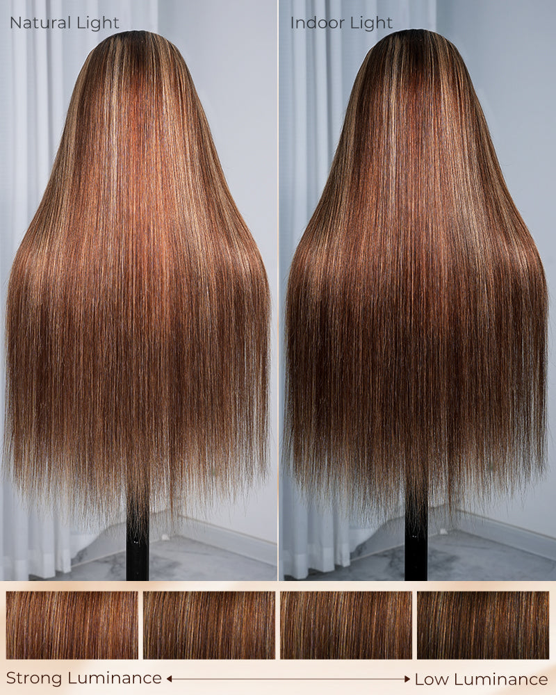 【$299 = 2 WIGS】Arabella 13x6 Three-Go™ Ombre Highlight Honey Blonde Glueless Wig Silky Straight With Drawstring 100% Human Hair Wig