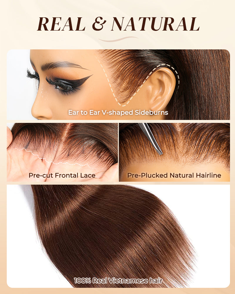 Pre-cut lace: Pre-cut lace glueless wig—no trimming needed, faster install, clean hairline finish