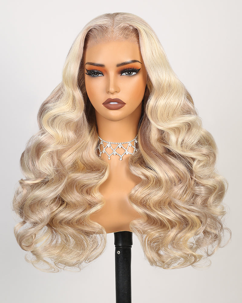 Arabella 13x6 Three-Go™ Blonde Highlight Glueless Wig Loose Body Wave With Drawstring 100% Human Hair Wig