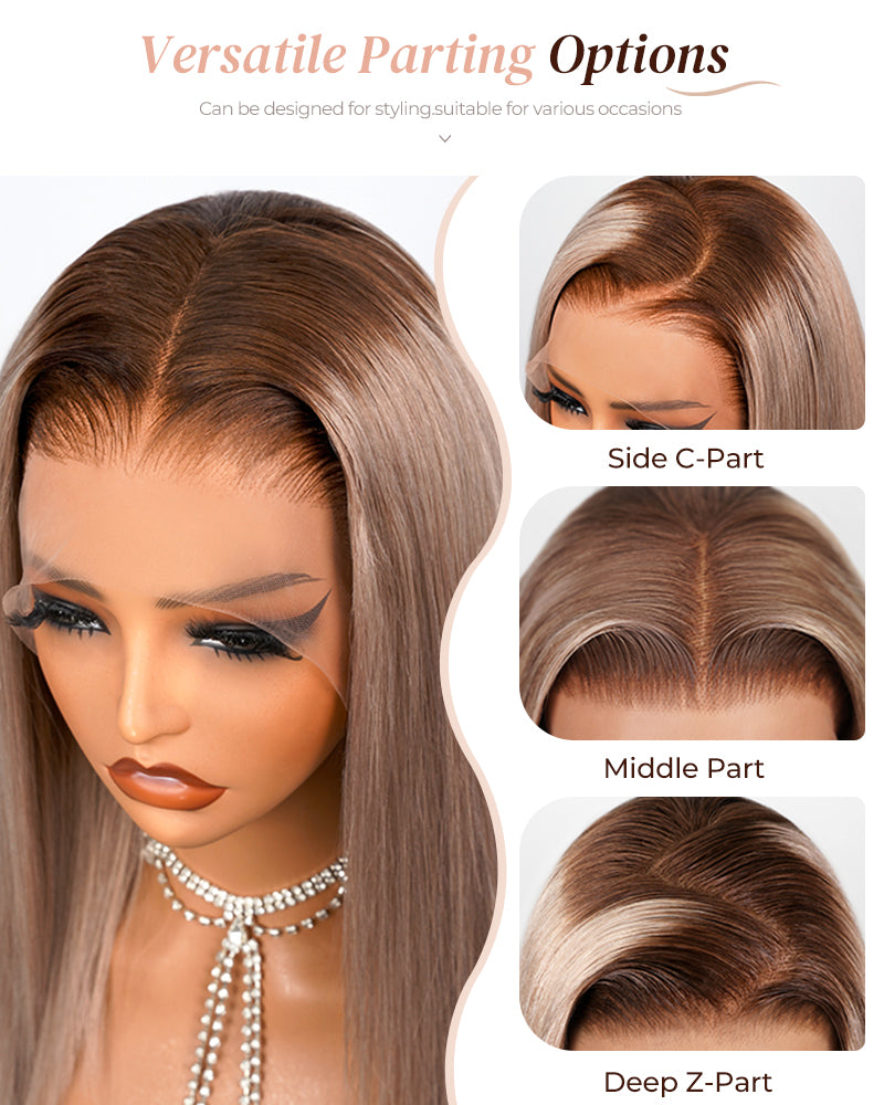 Arabella 13x4 Frontal Lace Ash Blonde Ombre Loose Body Wave Wig Beginner Friendly