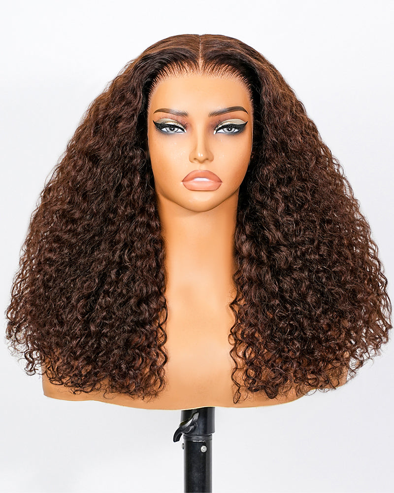 Arabella 13x6 Three-Go™ Glueless Wig Water Wave With Drawstring Natural Black 100% Human Hair Wig