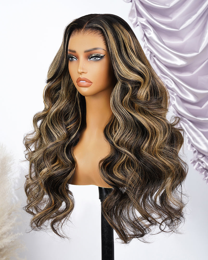 Arabella 13x6 Three-Go™ Balayage Highlight Glueless Wig Body Wave With Drawstring 100% Human Hair Wig