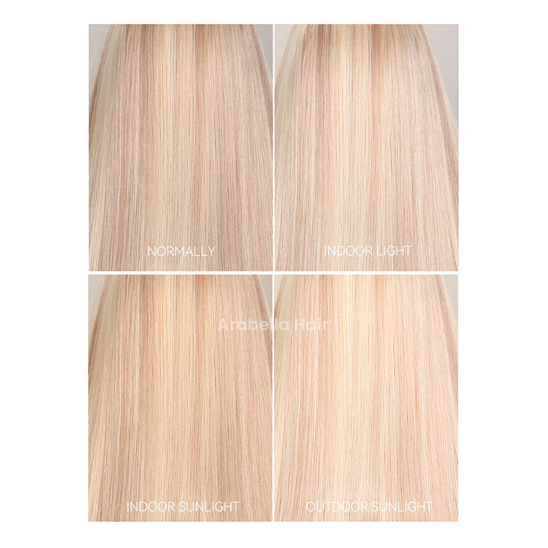 Arabella 13x6 Three-Go™ Glueless Blonde Highlight Loose Body Wave/Silky Straight Wig With Drawstring For Beginner