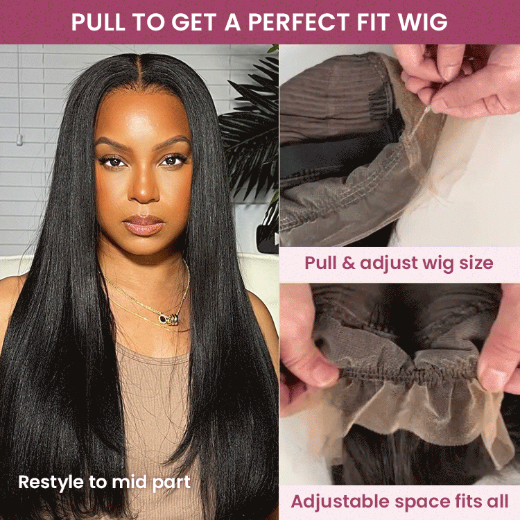Arabella Upgrade 360 Full Lace Glueless Silky Straight/Body Wave/Jerry Curly Wig Invisi Drawstring Natural Black Pull & Go