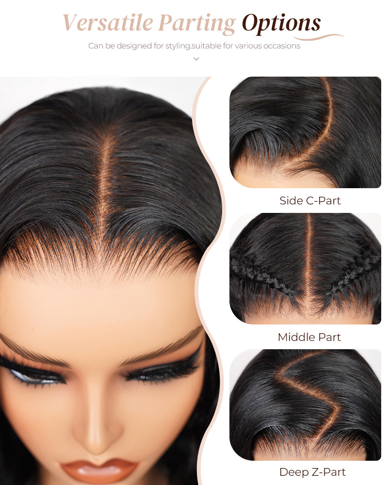 Arabella 6x5 invisible knots Glueless Loose Wave Bob Wig Pre-cut Lace Ombre Platinum Blonde Balayage Highlights Beginner Friendly