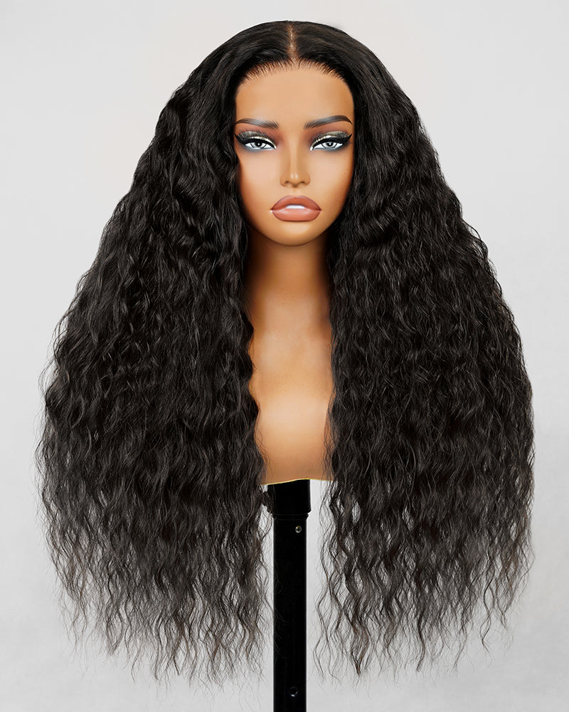 000Arabella 6x5 invisible knots Glueless Bohemian Curl Wig Pre-cut Lace Natural Black Beginner Friendly