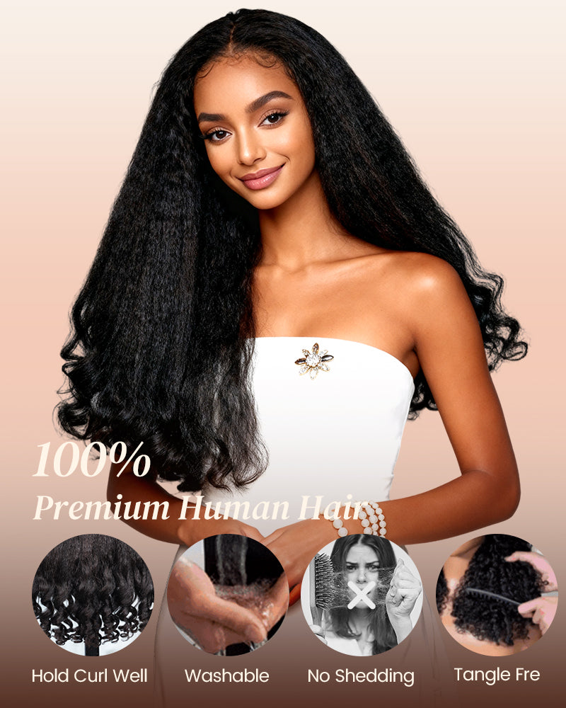 Yaki Straight With Finger Coil Ends Wig