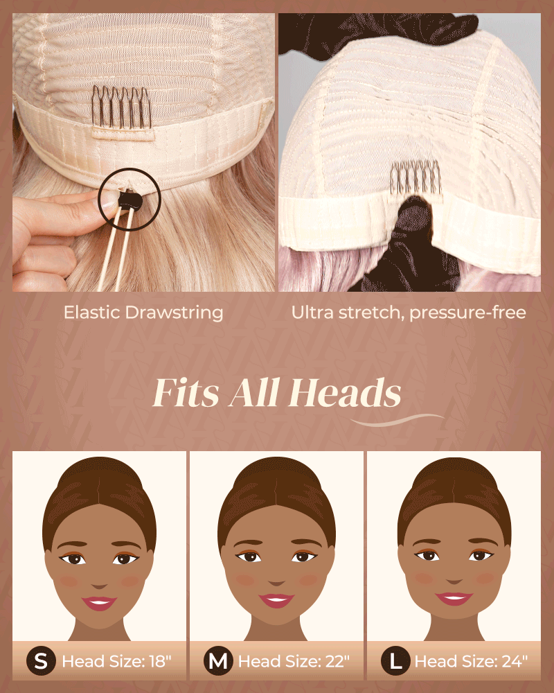 Arabella 13x6 Lace Ombre Strawberry Blonde Wig Drawstring Cap