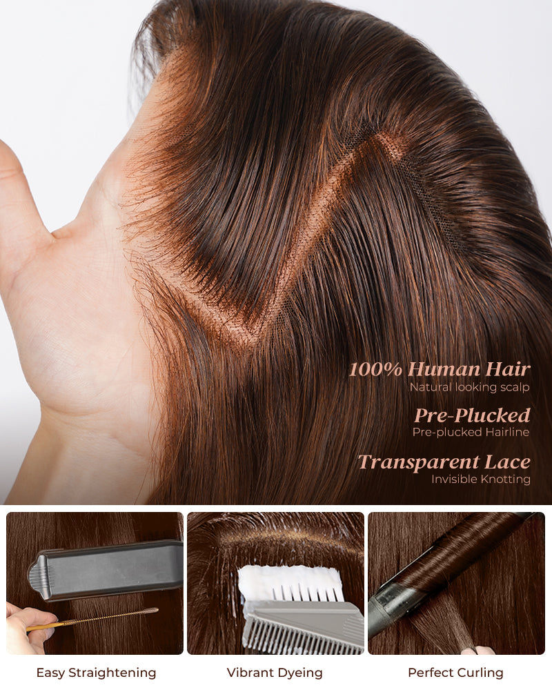 【BOGO】Limited Design Loose Curly Dark Brown Colored Glueless 6x5 Pre-Cut Lace Easy Wear Human Hair Wigs