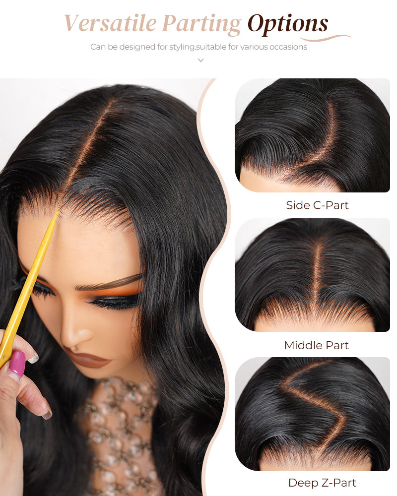 Arabella 6x5 invisible knots Glueless Natural Loose Deep Wave Wig Pre-cut Lace Natural Black Beginner Friendly