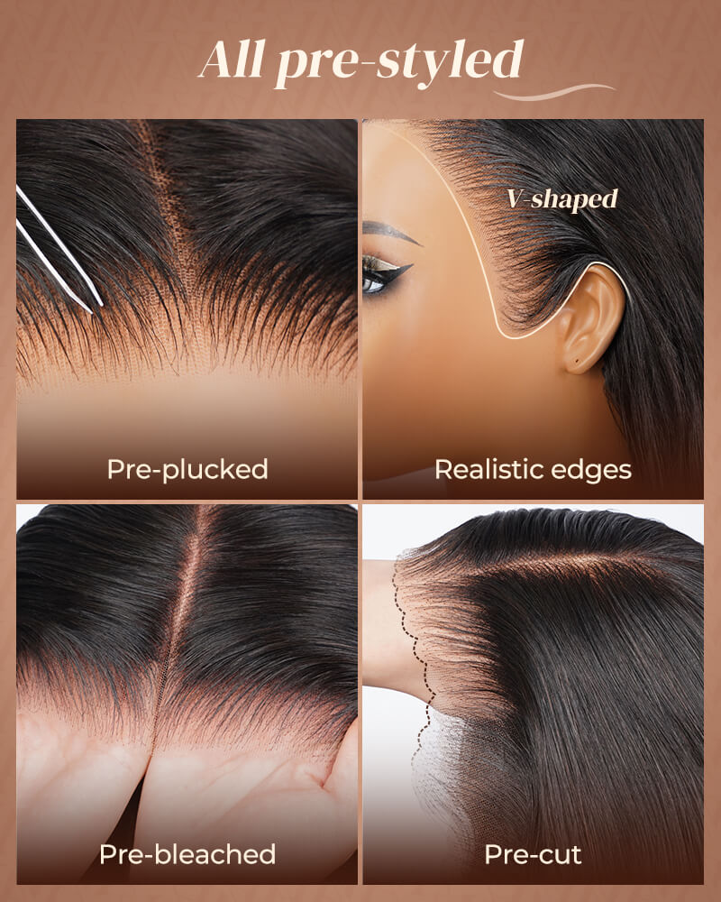 【$299 = 2 WIGS】Arabella 13x6 Three-Go™ Glueless Wig Silky Straight With Drawstring Natural Black 100% Human Hair Wig