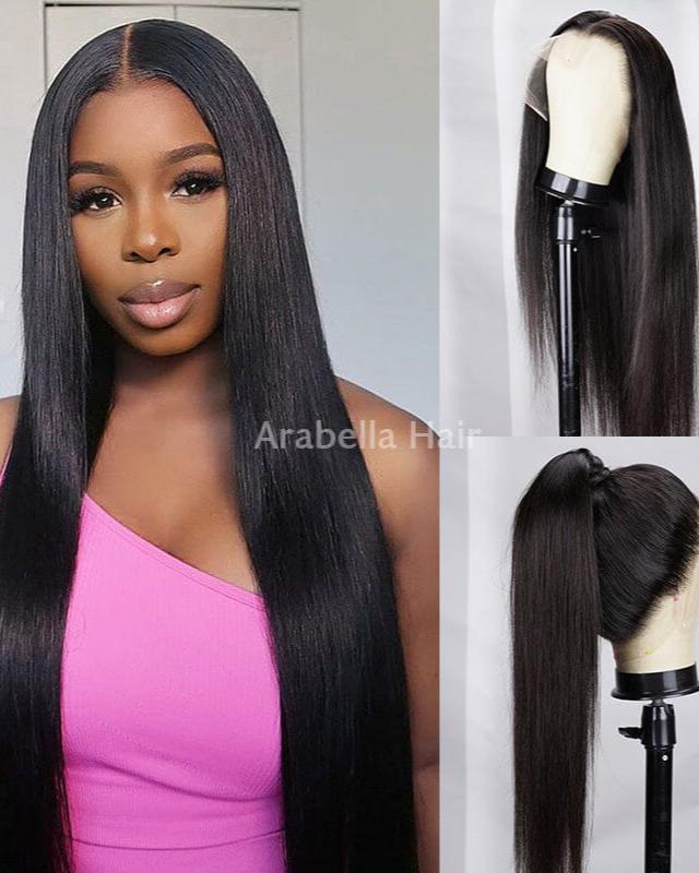 【$299 = 2 WIGS】Arabella 360 Full Lace Glueless Silky Straight Wig Invisi Drawstring Natural Black Pull & Go
