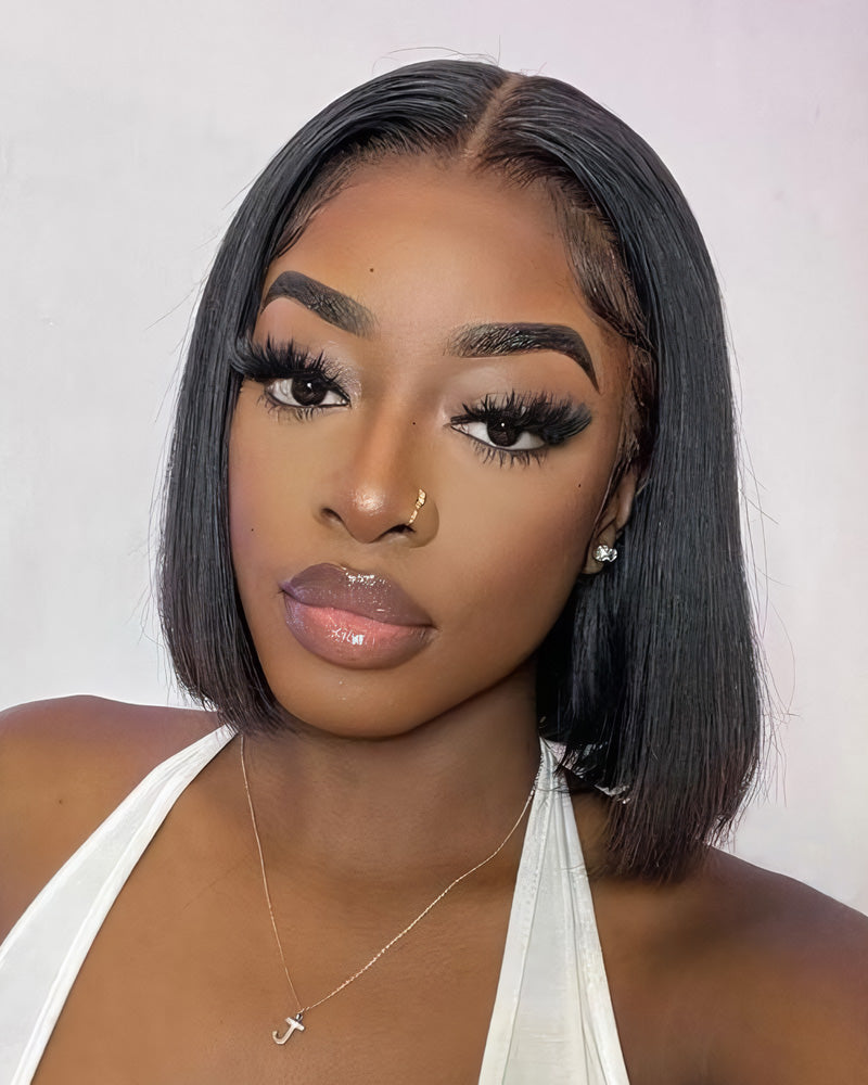 Free Bob Wig over $399 - Natural Black/Balayage Highlight Pre-Cut 6x5/6x6 Lace Human Hair Wig