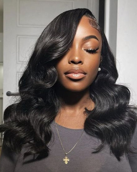 Arabella 6x5 invisible knots Glueless Loose Body Wave/Water Wave/Jerry Curly Wig Pre-cut Lace Natural Black Beginner Friendly