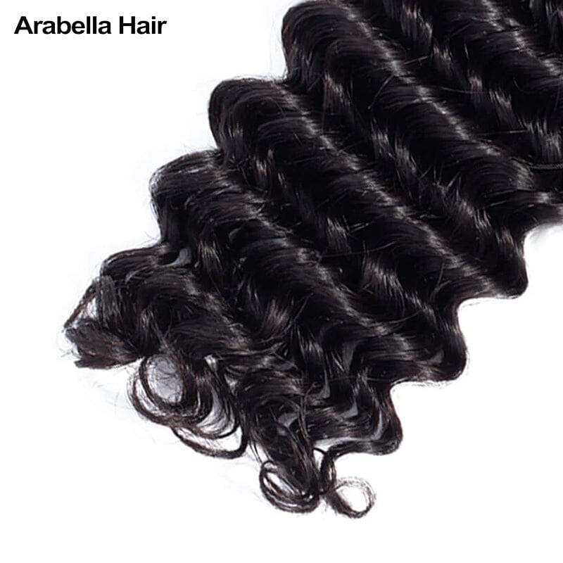 {12A 3Pcs} Deep Wave Unprocessed Virgin Brazilian Hair 3 Bundles 12A Grade Human Hair Arabella Hair