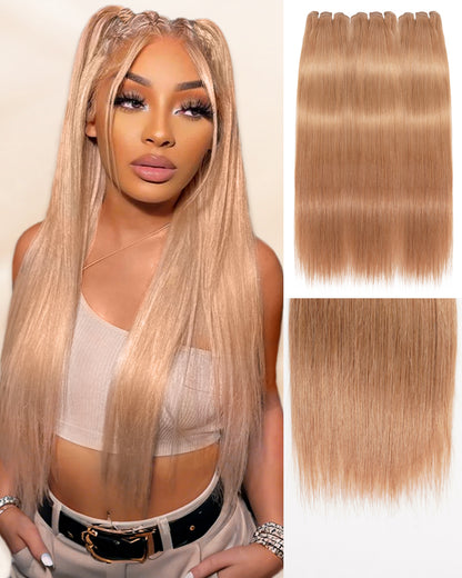{10A 3Pcs} Milk Tea Brown Virgin Human Hair Weft 3pcs/pack Human Virgin Hair Extensions