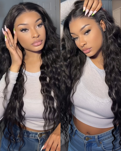 Arabella 13x6 Three-Go™ Glueless Wig Bohemian Curl With Drawstring Natural Black 100% Human Hair Wig