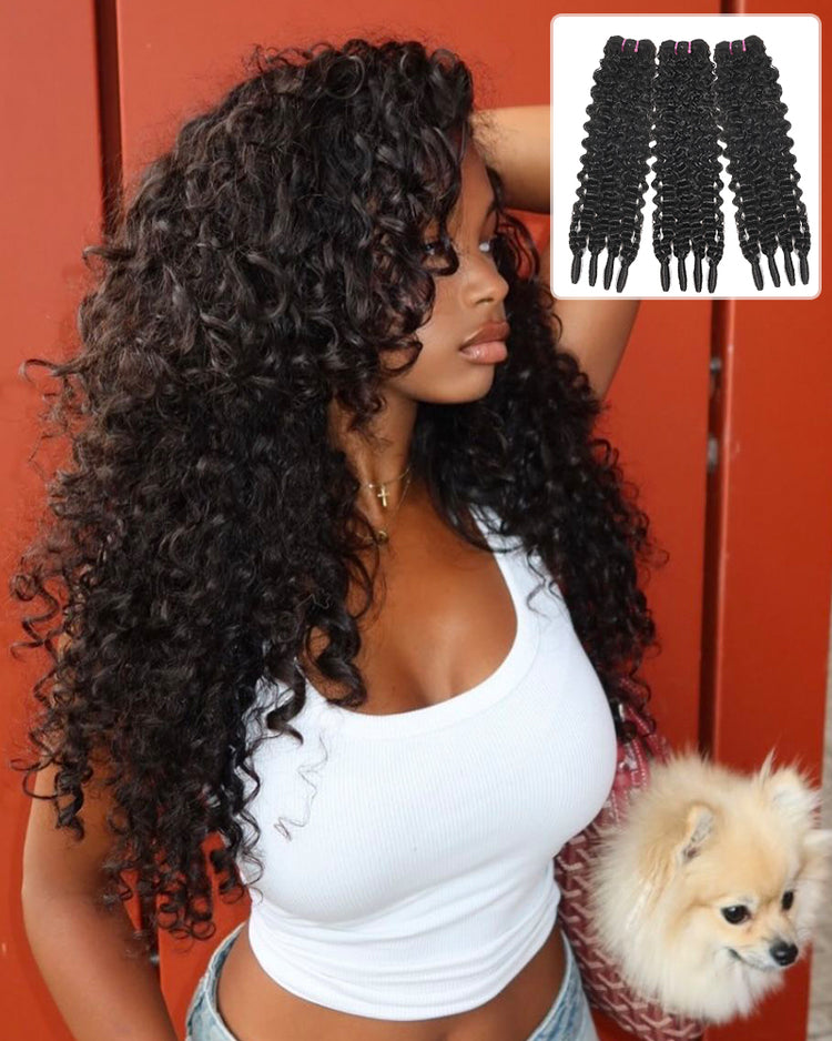 Arabella 12A Jerry Curly with Burmese Curly 3 Bundles Human Hair Weft Natural Color Unprocessed Virgin Hair Weave
