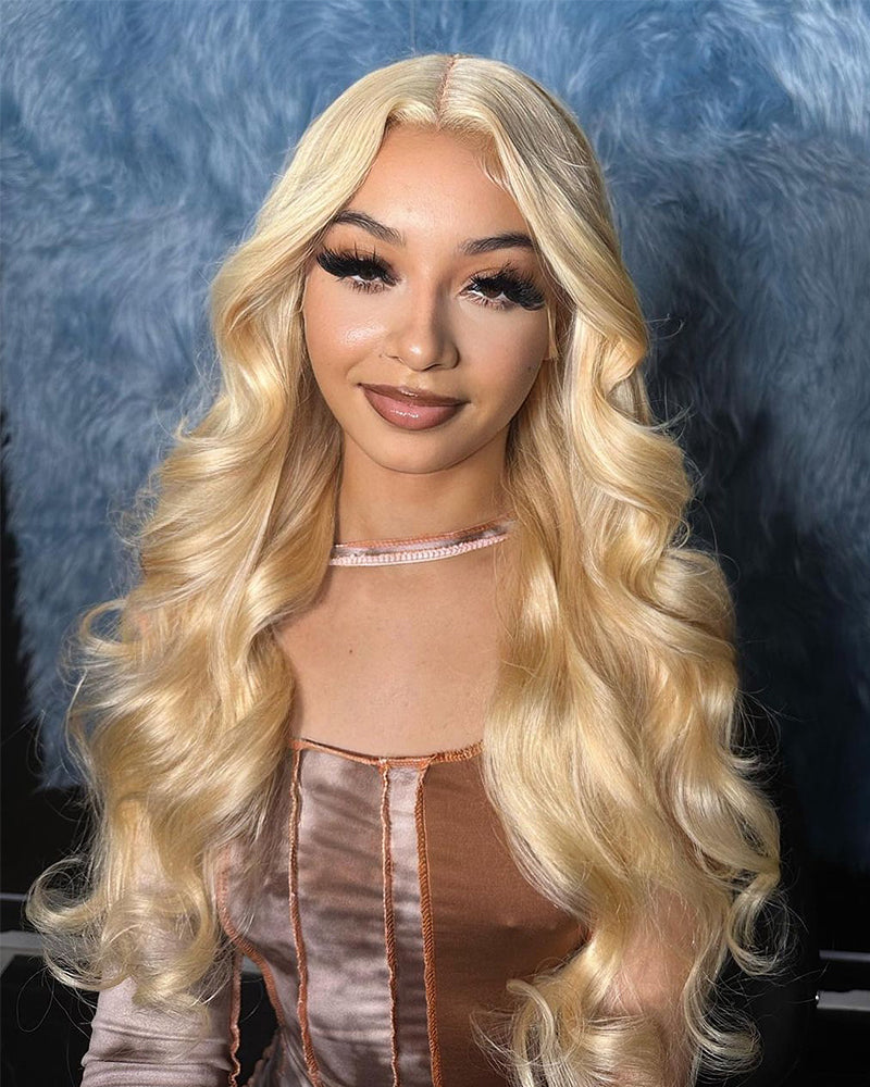 {10A 3Pcs} 613 Blond Body Wave/Straight Virgin Human Hair Weft 3pcs/pack Human Virgin Hair Extensions