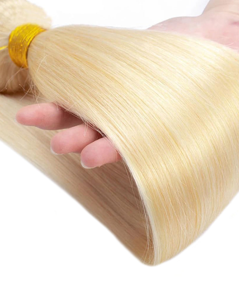 {10A 3Pcs} 613 Blond Body Wave/Straight Virgin Human Hair Weft 3pcs/pack Human Virgin Hair Extensions