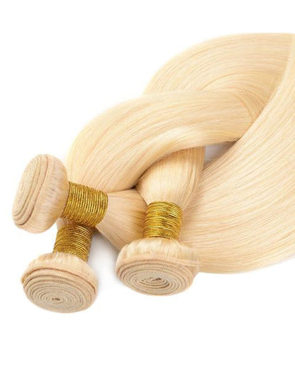 {10A 3Pcs} 613 Blond Body Wave/Straight Virgin Human Hair Weft 3pcs/pack Human Virgin Hair Extensions