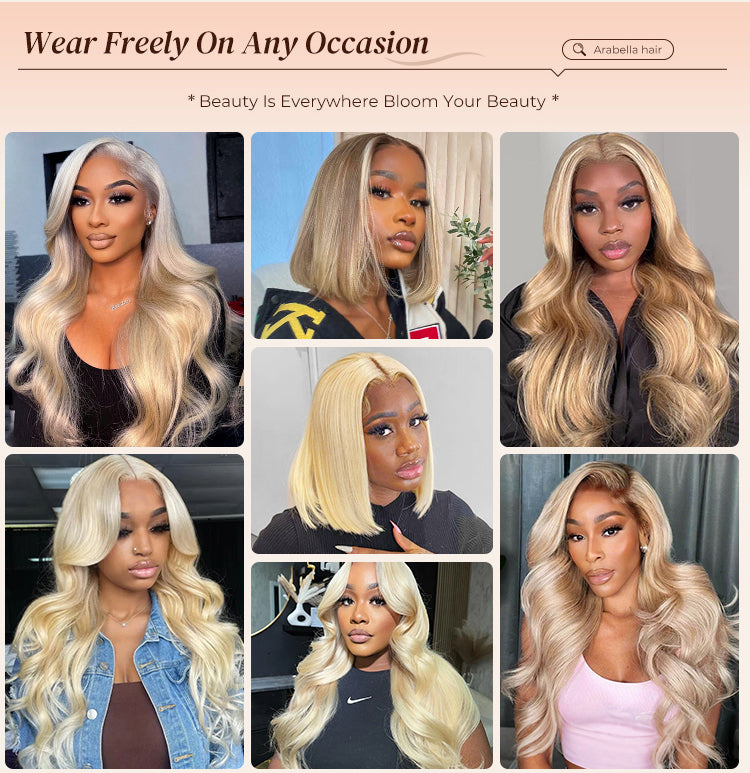 Collage of Blonde Wig Styles for Various Occasions