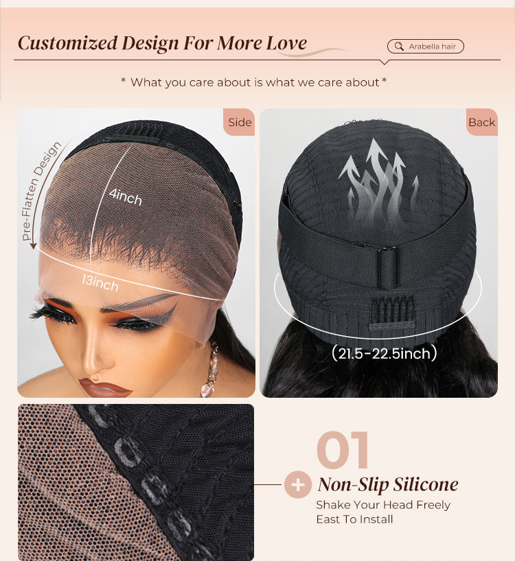 Black Body Wave Wig Professional Cap