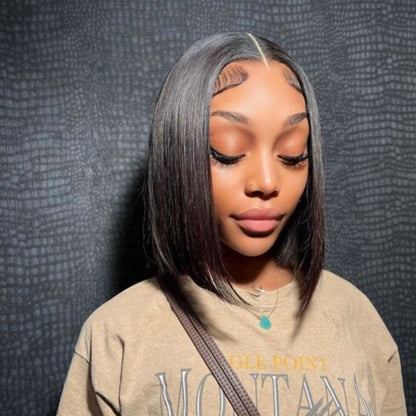 Arabella 6 Inches Deep Part Natural Black Straight Bob Wig 100% human hair wig