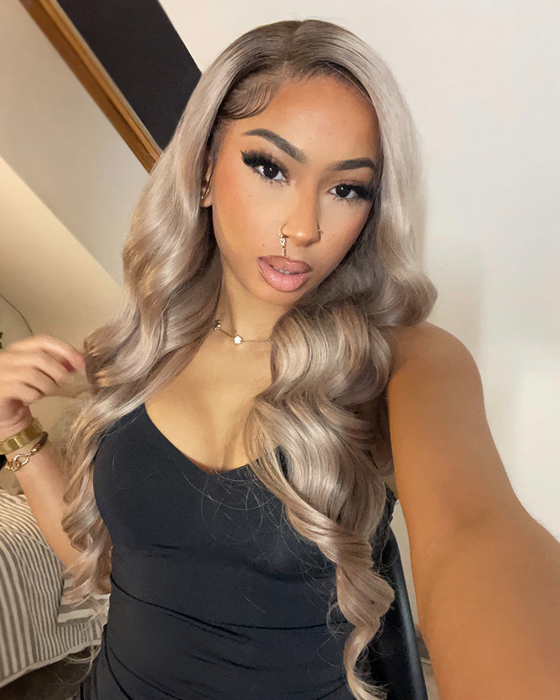 Arabella 13x4 Frontal Lace Ash Blonde Ombre Loose Body Wave Wig Beginner Friendly
