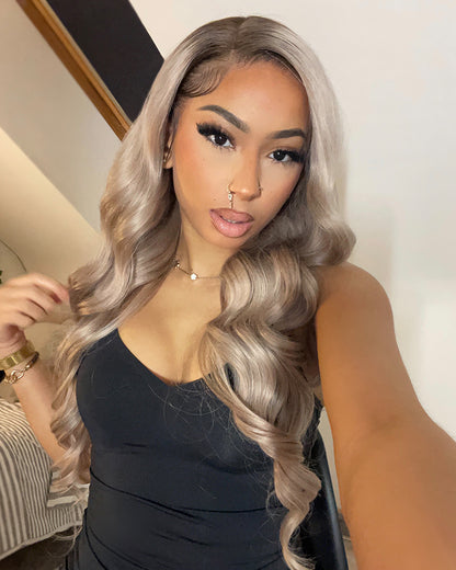 Arabella 13x4 Frontal Lace Ash Blonde Ombre Loose Body Wave Wig Beginner Friendly