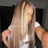 00013x4 Lace Front Mixed Brown & Blonde Color Straight Human Hair Wig Straight