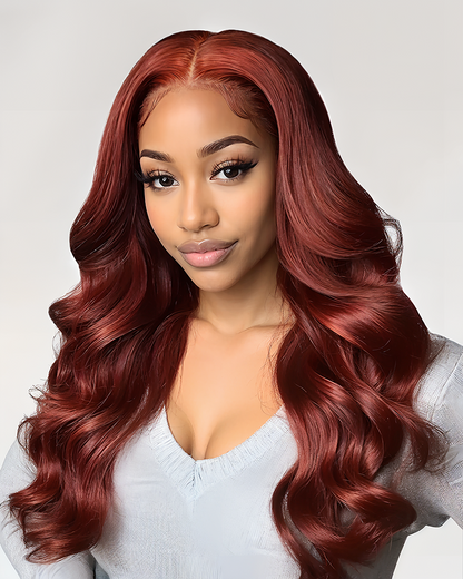 Arabella 13x6 Three-Go™ Reddish Brown Glueless Wig Loose Body Wave With Drawstring 100% Human Hair Wig