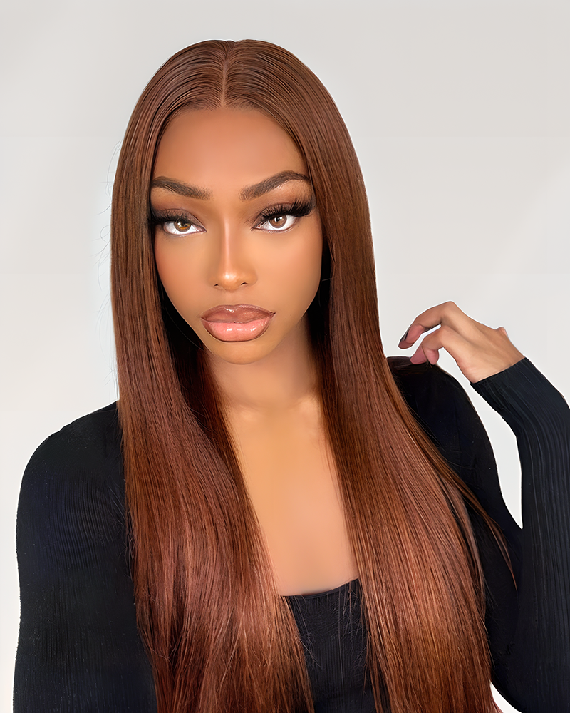 Arabella 6x5/13x4 Lace Glueless Chocolate Brown Straight Wig Pre-cut Lace Beginner Friendly