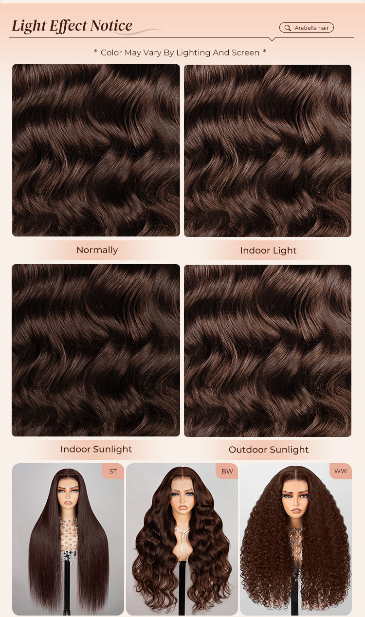 Outdoor and Indoor Color of Chestnut Dark Brown Human Wig