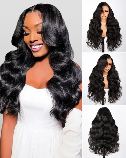 $100-$50 | Arabella 13x6 Pre-Everything Glueless/6x5 Invisible Knots/Lace Closure Natural black Body Wave Wig 26" 13x6 Pre-Everything Drawstring