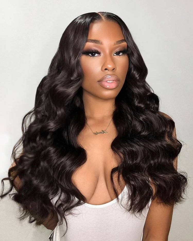 【BOGO】Arabella 4x4 Lace Closure Loose Deep Wave Wig Realistic Hairline Natural Black 100% Human Hair Wig