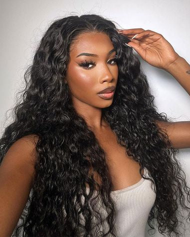 Arabella 6x5 invisible knots Glueless Loose Body Wave/Water Wave/Jerry Curly Wig Pre-cut Lace Natural Black Beginner Friendly