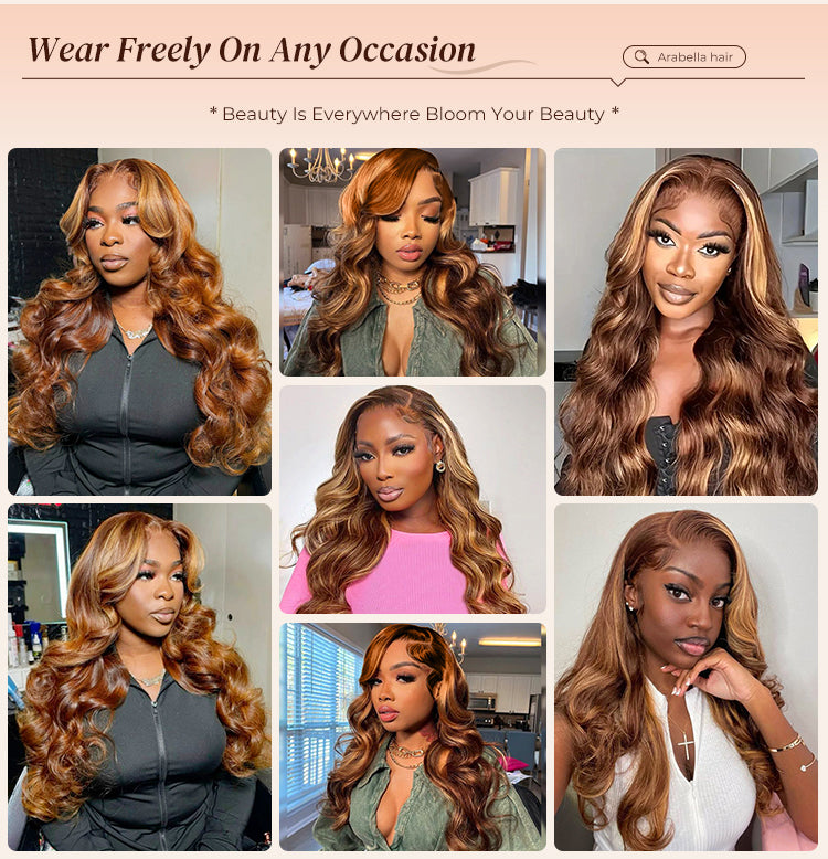 Woman Wearing 134 Body Wave Wig on Different Occasion