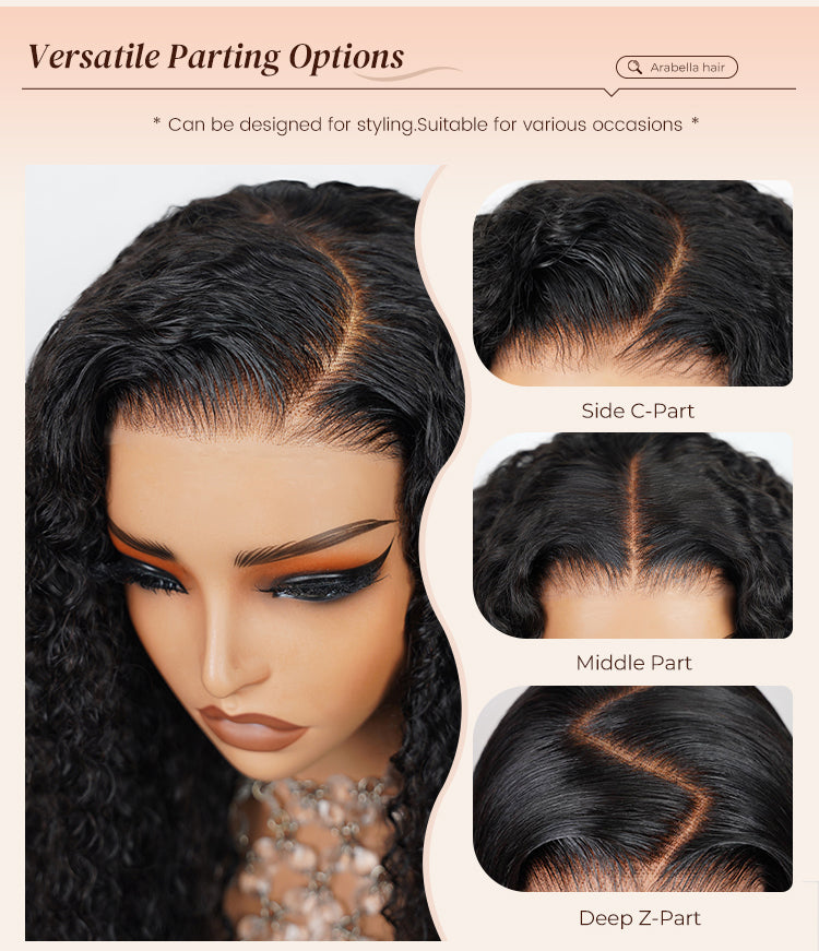 Parting Options of Soft Deep Wave Human Wig