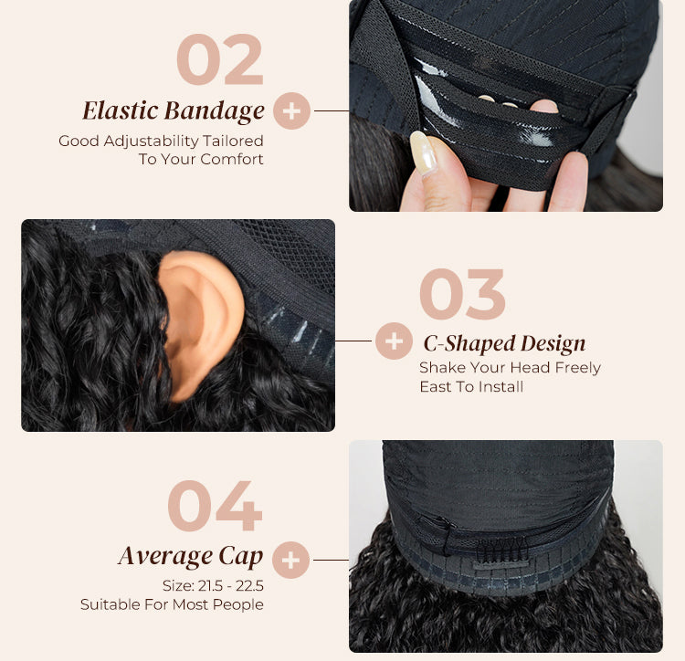 Poster Showing Jerry Curly Wig Cap Details