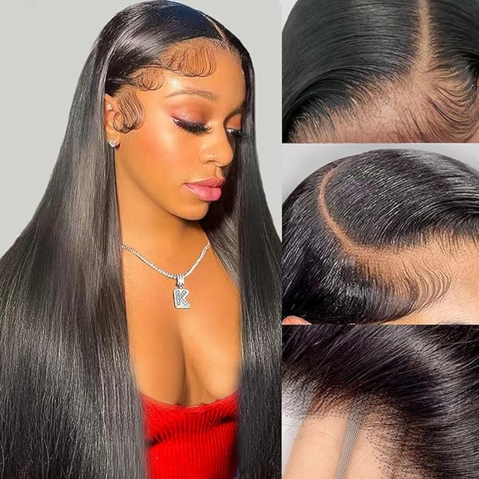 DOPAMINE Hair Glueless 6x5 Pre-Cut Lace Closure Straight Easy-Wear Upgrade HD Lace Natural Black Human Hair Wig Beginner-Friendly