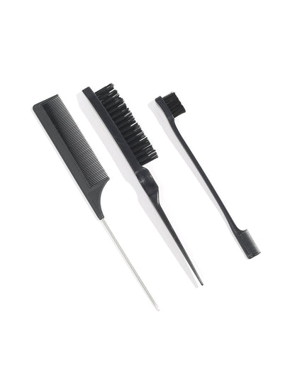 Arabella 3-Pack Rat Tail Combs Set (Black)